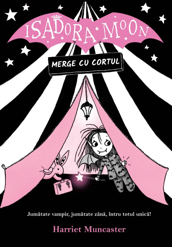 Book cover for Isadora Moon Goes Camping, Romanian edition